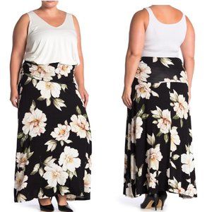 bobeau Plus Size Bandeau Tropical Print Skirt Size 3X